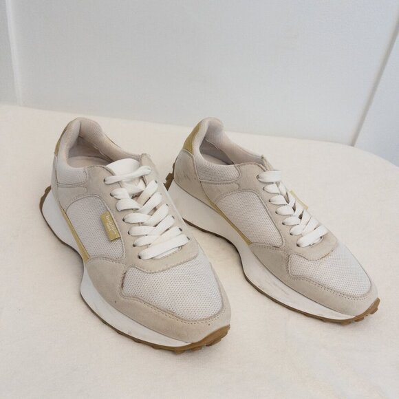 Bobbies Paris White Suede & Mesh Sneakers EU 39 | Handcrafted in Portugal - Picture 1 of 7